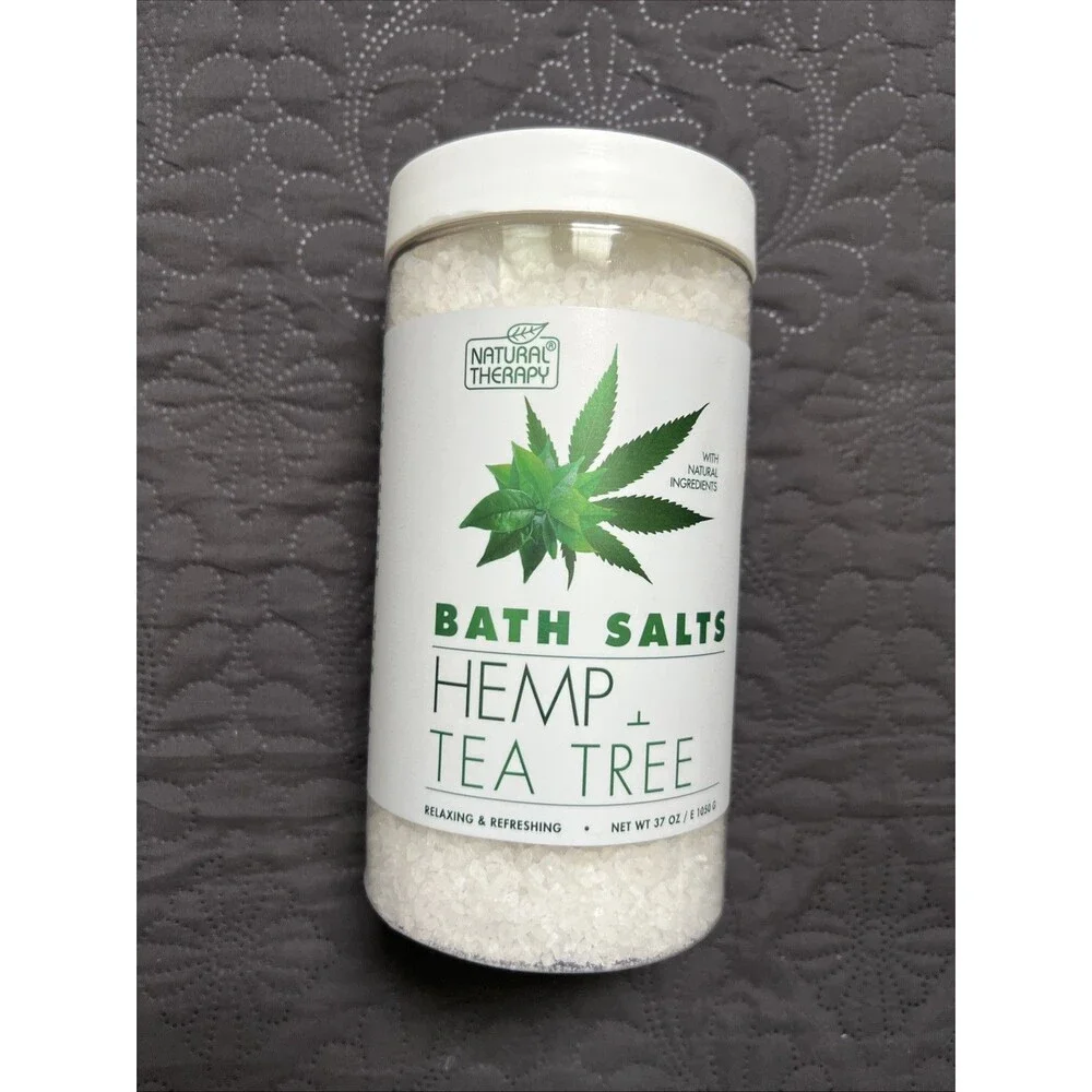 Natural Therapy Pure Hemp + Tea Tree Spa Soak Mineral Bath Salts (37oz) Wellness